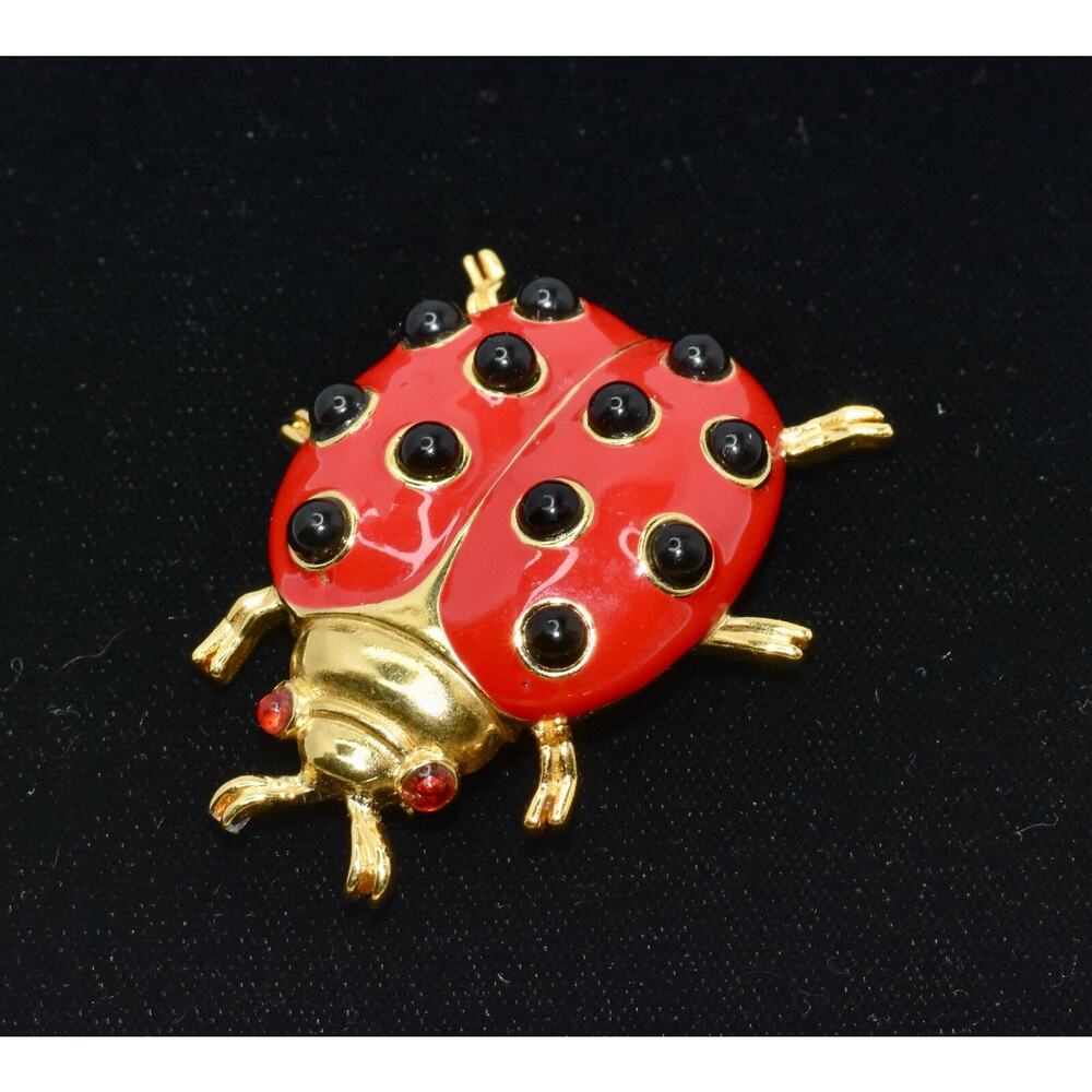 Vintage Trifari Insect Ladybug Beetle Bug Brooch … - image 2